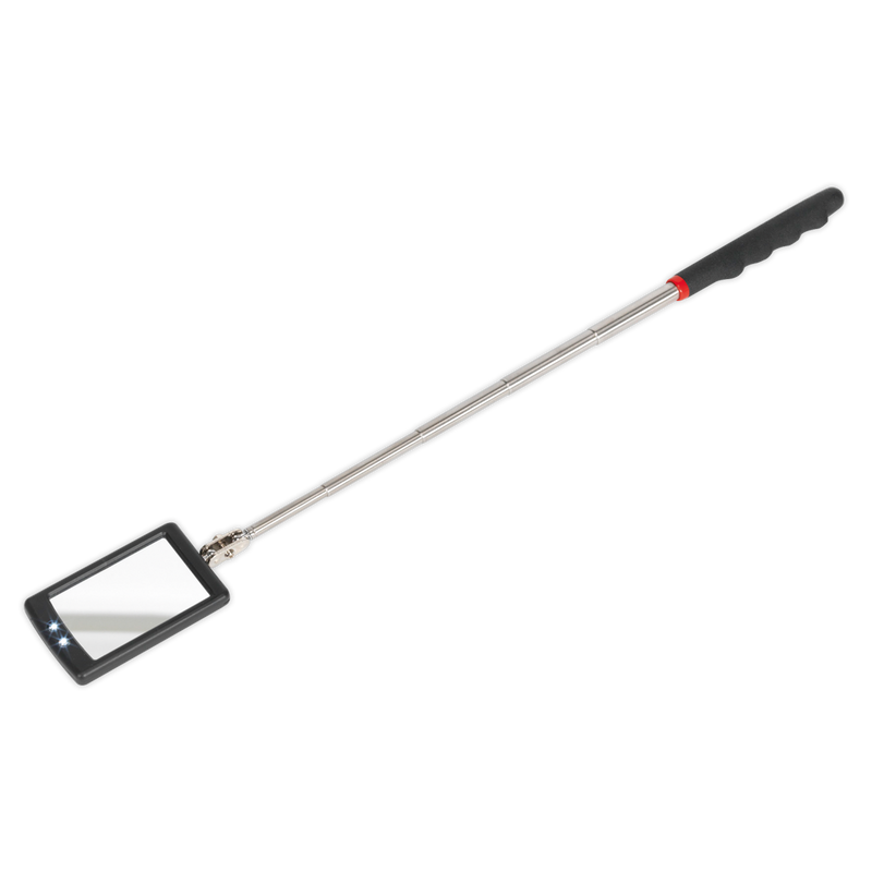 Telescopic Inspection Mirror 65 x 40mm with 2 LEDs | Pipe Manufacturers Ltd..