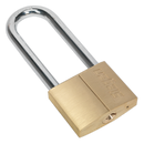 Brass Body Padlock with Brass Cylinder Long Shackle 50mm | Pipe Manufacturers Ltd..