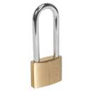 Brass Body Padlock with Brass Cylinder Long Shackle 50mm | Pipe Manufacturers Ltd..