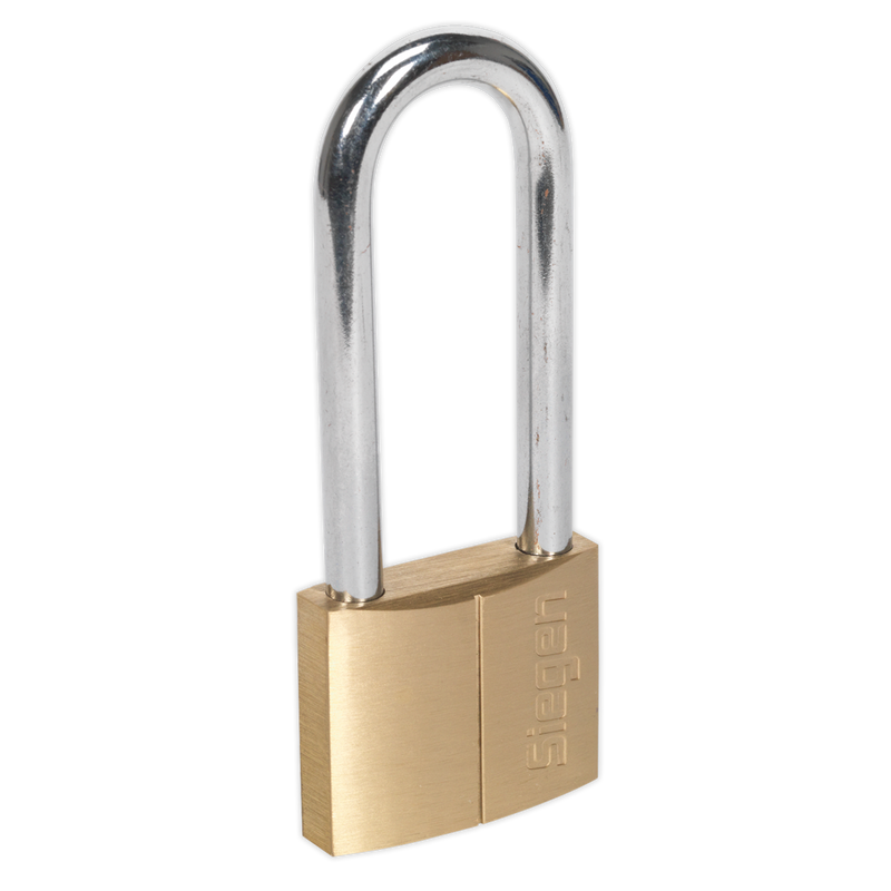 Brass Body Padlock with Brass Cylinder Long Shackle 50mm | Pipe Manufacturers Ltd..