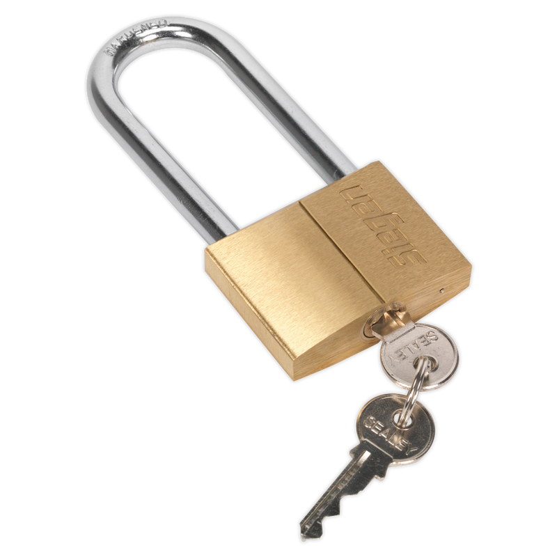 Brass Body Padlock with Brass Cylinder Long Shackle 60mm | Pipe Manufacturers Ltd..