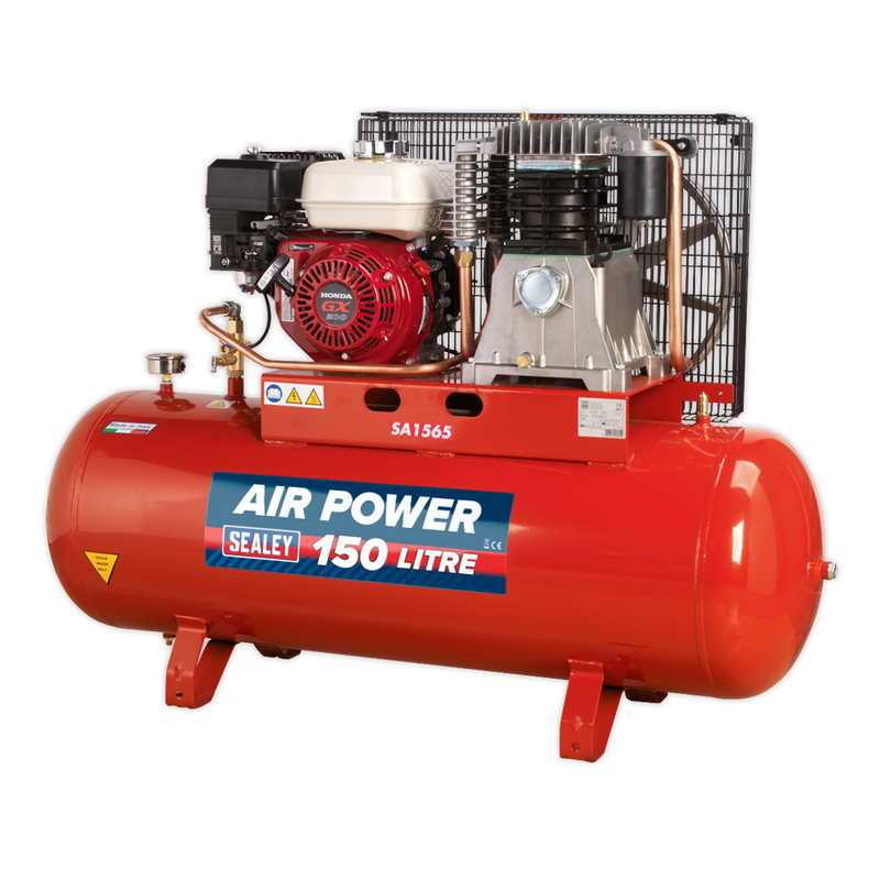 Compressor 150L Belt Drive Petrol Engine 6.5hp | Pipe Manufacturers Ltd..