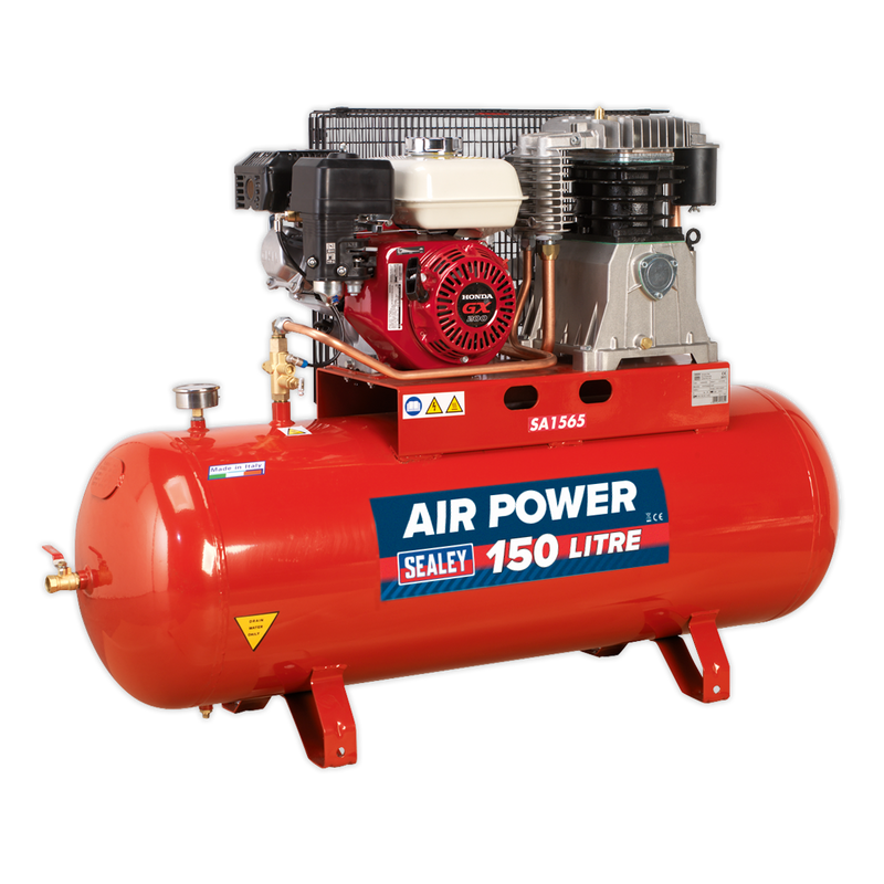 Compressor 150L Belt Drive Petrol Engine 6.5hp | Pipe Manufacturers Ltd..