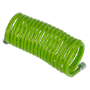 PE Coiled Air Hose 5m x ¯5mm with 1/4"BSP Unions - Green | Pipe Manufacturers Ltd..