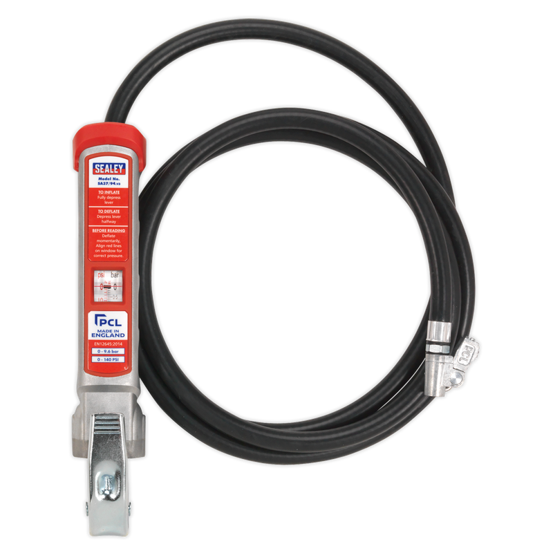 Professional Tyre Inflator with 2.5m Hose & Clip-On Connector | Pipe Manufacturers Ltd..