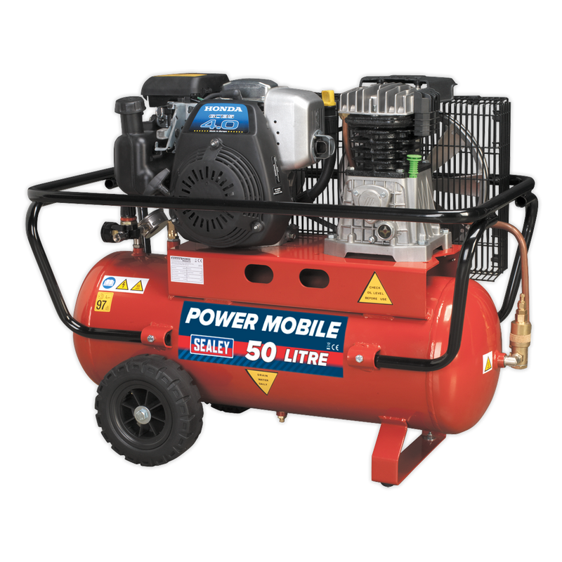Compressor 50L Belt Drive Petrol Engine 4hp | Pipe Manufacturers Ltd..
