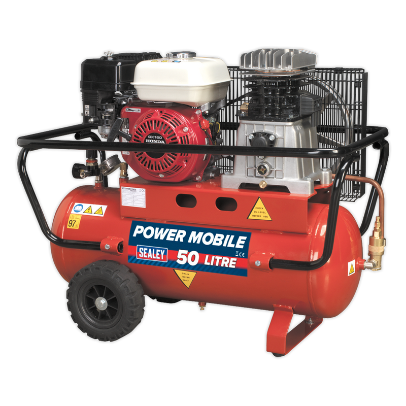 Compressor 50L Belt Drive Petrol Engine 5.5hp | Pipe Manufacturers Ltd..