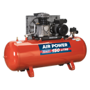 Compressor 150L Belt Drive 2hp with Cast Cylinders | Pipe Manufacturers Ltd..