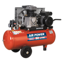 Compressor 50L Belt Drive 2hp with Cast Cylinders & Wheels | Pipe Manufacturers Ltd..