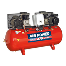 Compressor 270L Belt Drive 2 x 3hp with Cast Cylinders | Pipe Manufacturers Ltd..