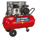 Compressor 100L Belt Drive 3hp with Cast Cylinders & Wheels | Pipe Manufacturers Ltd..