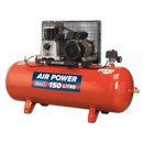 Compressor 150L Belt Drive 3hp with Cast Cylinders | Pipe Manufacturers Ltd..