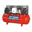 Compressor 270L Belt Drive 2 x 3hp with Cast Cylinders | Pipe Manufacturers Ltd..