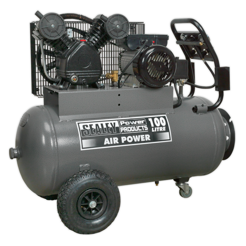 Compressor 100L Belt Drive 3hp with Front Control Panel | Pipe Manufacturers Ltd..