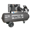 Compressor 200L Belt Drive 3hp with Front Control Panel 415V 3ph | Pipe Manufacturers Ltd..