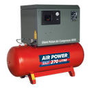 Compressor 270L Belt Drive 5.5hp 3ph 2-Stage with Cast Cylinders Low Noise | Pipe Manufacturers Ltd..