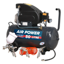Compressor 50L Direct Drive 2hp with 4pc Air Accessory Kit | Pipe Manufacturers Ltd..
