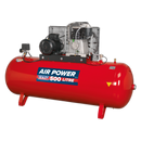 Compressor 500L Belt Drive 7.5hp 3ph 2-Stage with Cast Cylinders | Pipe Manufacturers Ltd..