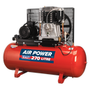 Compressor 270L Belt Drive 10hp 3ph 2-Stage with Cast Cylinders | Pipe Manufacturers Ltd..