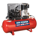 Compressor 270L Belt Drive 10hp 3ph 2-Stage with Cast Cylinders | Pipe Manufacturers Ltd..