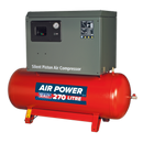 Compressor 270L Belt Drive 7.5hp 3ph 2-Stage with Cast Cylinders Low Noise | Pipe Manufacturers Ltd..
