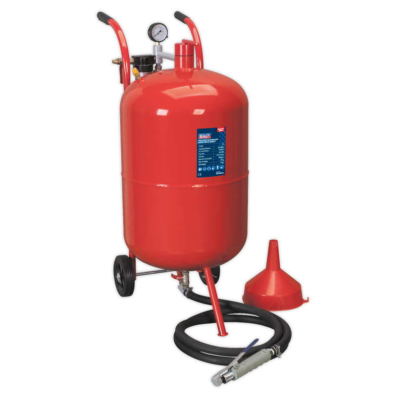 Shot Blaster with Water Trap & Wheels 75L | Pipe Manufacturers Ltd..