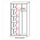 Floor Cabinet 4 Shelf plus Hanging Rail 2 Door | Pipe Manufacturers Ltd..