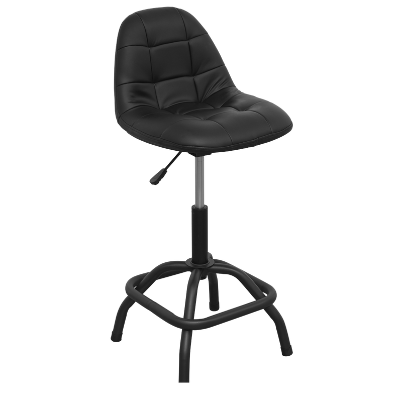 Workshop Stool Pneumatic with Adjustable Height Swivel Seat & Back Rest | Pipe Manufacturers Ltd..