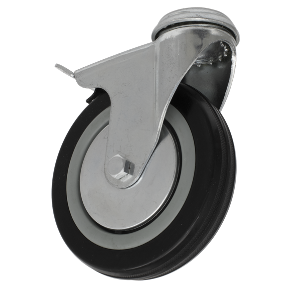 Castor Wheel Bolt Hole Swivel with Brake | Pipe Manufacturers Ltd..