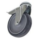 Castor Wheel Bolt Hole Swivel with Total Lock ¯100mm | Pipe Manufacturers Ltd..