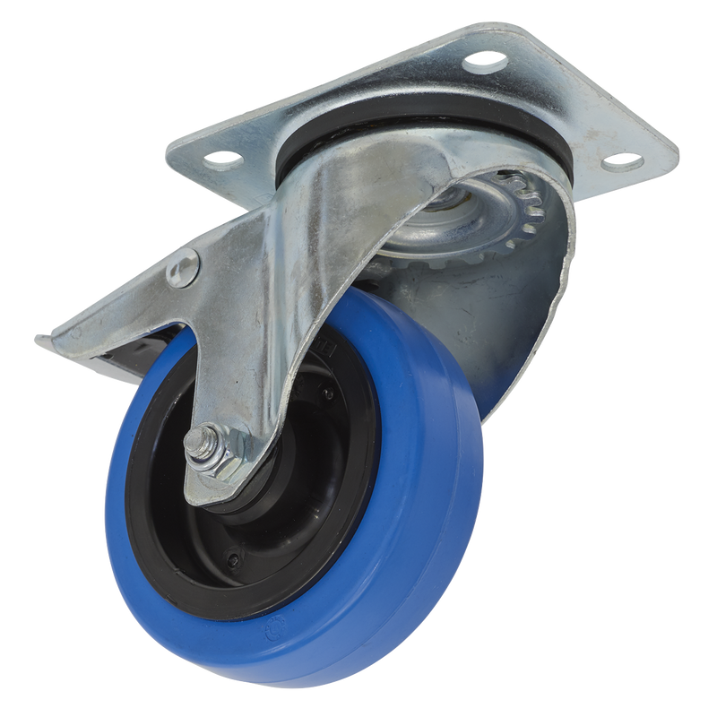 Castor Wheel Swivel Plate with Total Lock ¯100mm | Pipe Manufacturers Ltd..