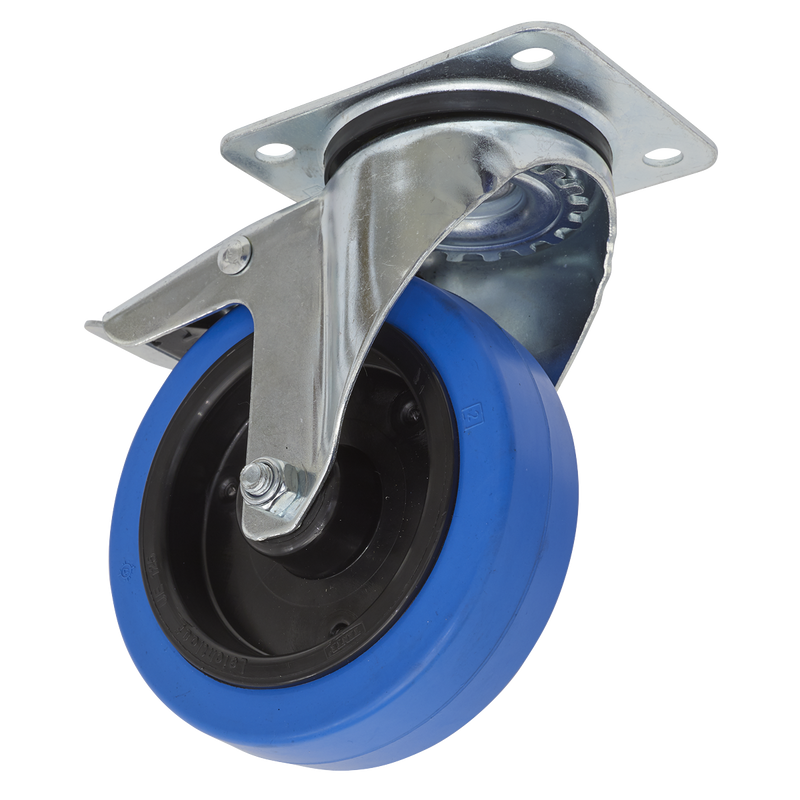 Castor Wheel Swivel Plate with Total Lock ¯125mm | Pipe Manufacturers Ltd..