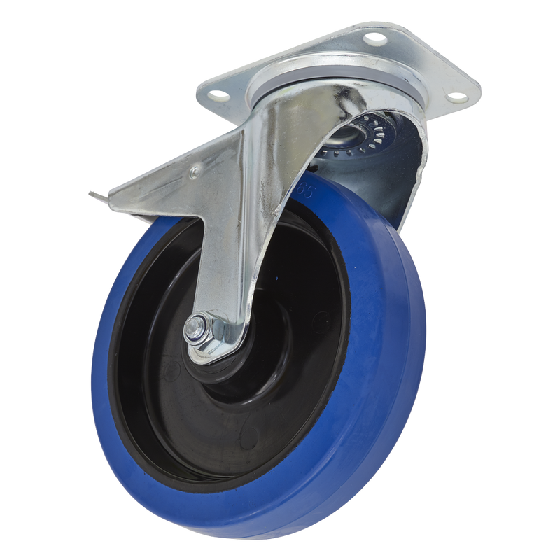 Castor Wheel Swivel Plate with Total Lock ¯200mm | Pipe Manufacturers Ltd..
