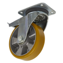 Castor Wheel Swivel Plate with Total Lock ¯160mm | Pipe Manufacturers Ltd..