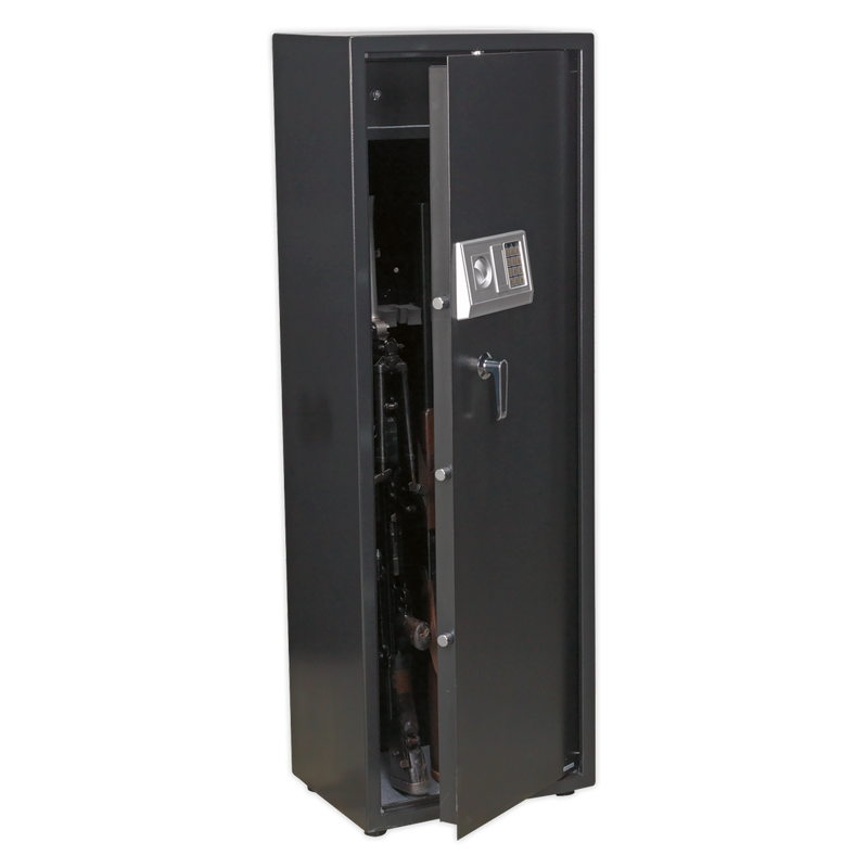 Gun Cabinet with Ammo Box & Electronic Lock 8 Gun Capacity | Pipe Manufacturers Ltd..