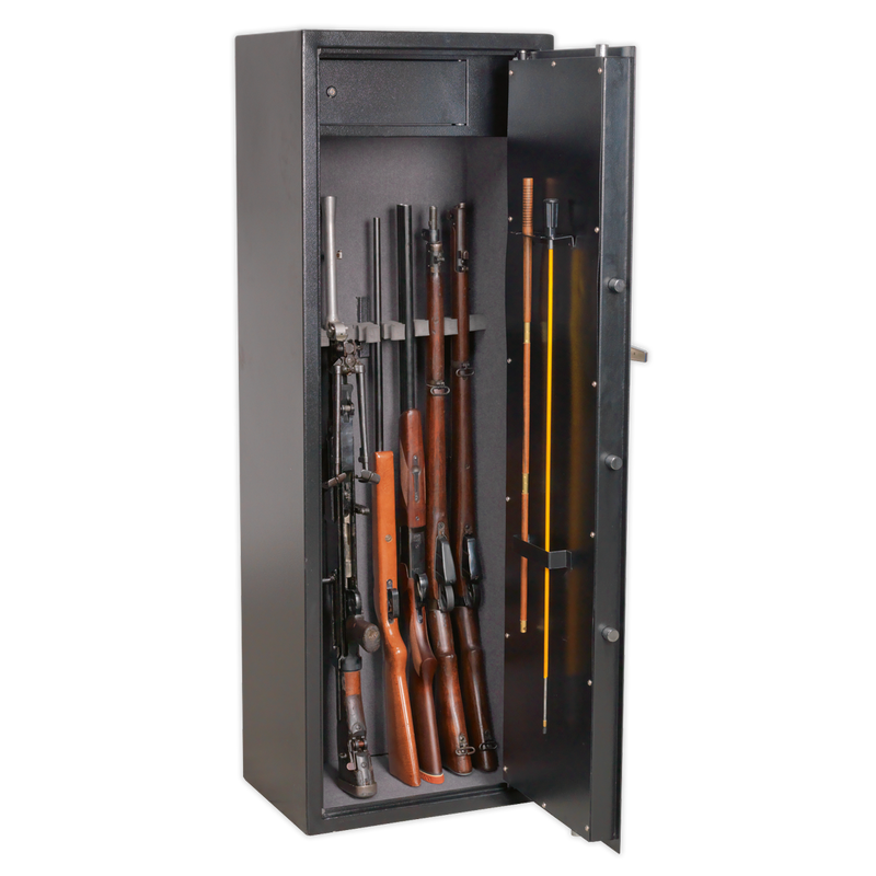 Gun Cabinet with Ammo Box & Electronic Lock 8 Gun Capacity | Pipe Manufacturers Ltd..