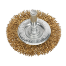 Flat Wire Brush ¯50mm with 6mm Shaft | Pipe Manufacturers Ltd..