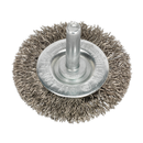 Flat Wire Brush Stainless Steel 50mm with 6mm Shaft | Pipe Manufacturers Ltd..