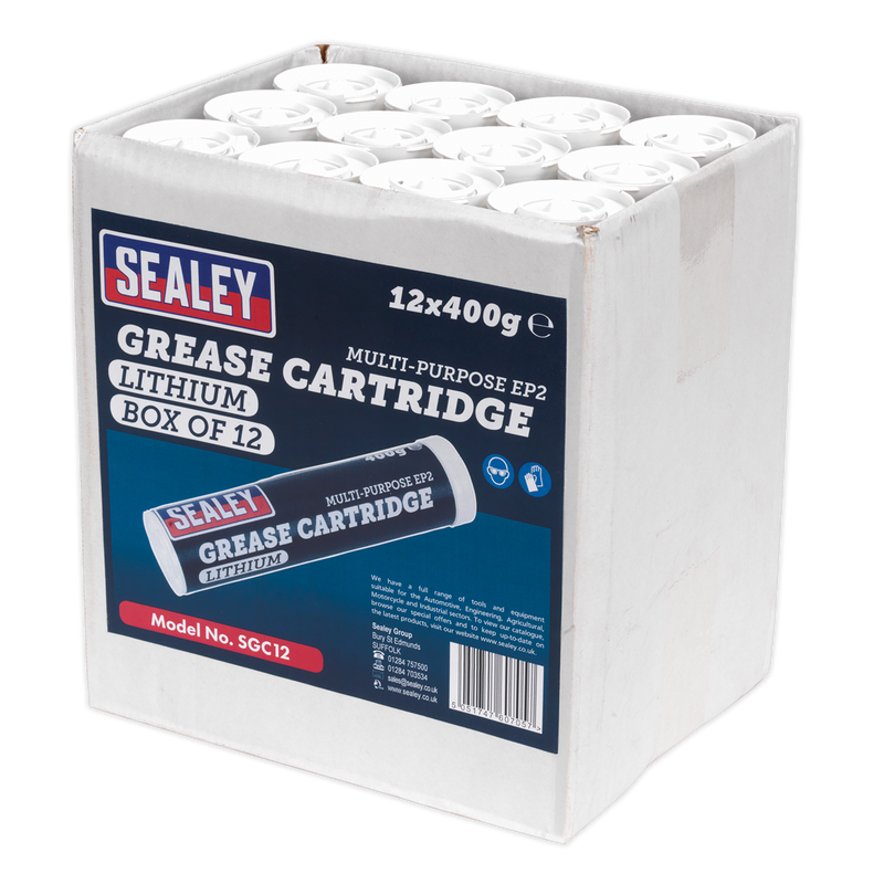 Grease Cartridge EP2 Lithium 400g Pack of 12 | Pipe Manufacturers Ltd..
