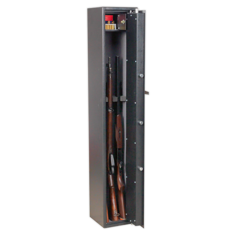 Gun Cabinet with Ammo Box & Key Lock 3 Gun Capacity | Pipe Manufacturers Ltd..