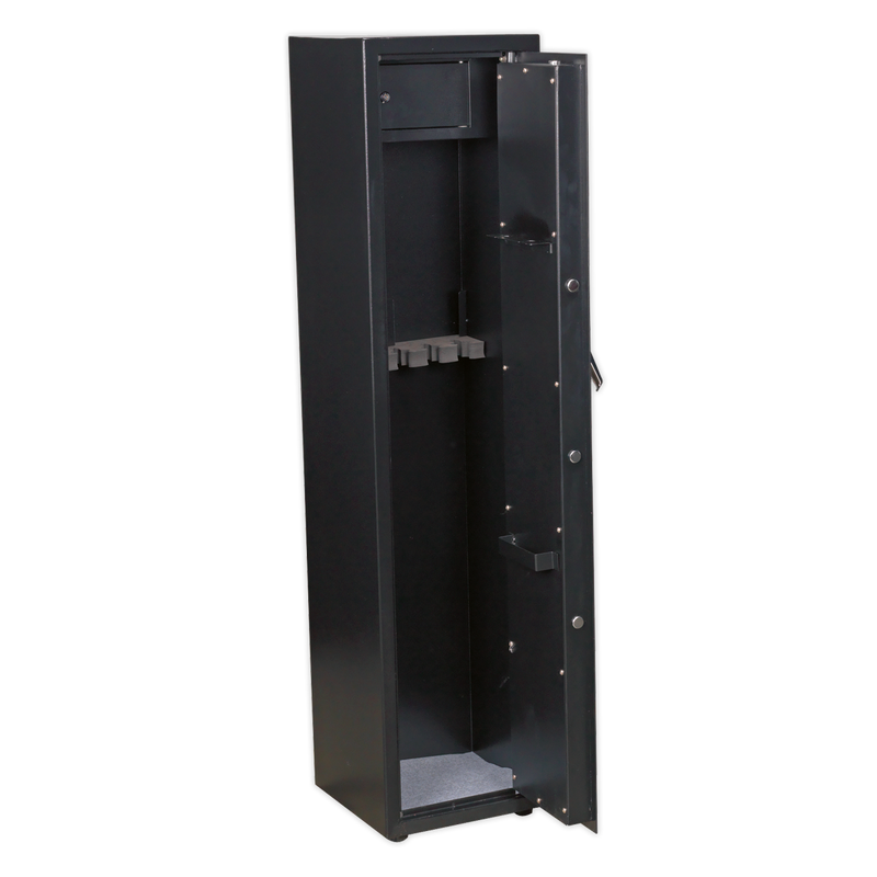Gun Cabinet with Ammo Box & Key Lock 5 Gun Capacity | Pipe Manufacturers Ltd..