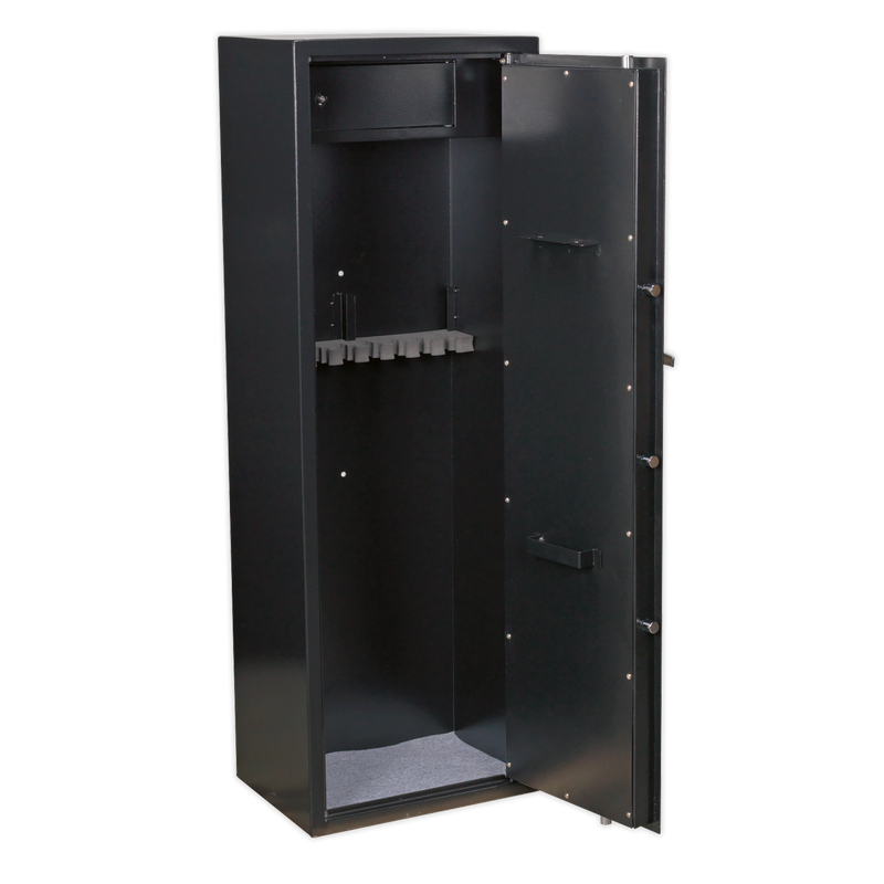 Gun Cabinet with Ammo Box & Key Lock 8 Gun Capacity | Pipe Manufacturers Ltd..