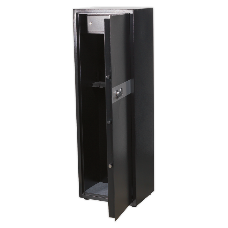 Gun Cabinet with Ammo Box & Key Lock 8 Gun Capacity | Pipe Manufacturers Ltd..