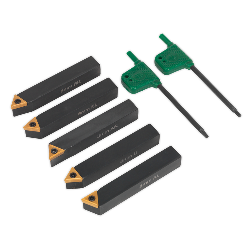 Indexable 8mm Lathe Turning Tool Set 5pc | Pipe Manufacturers Ltd..