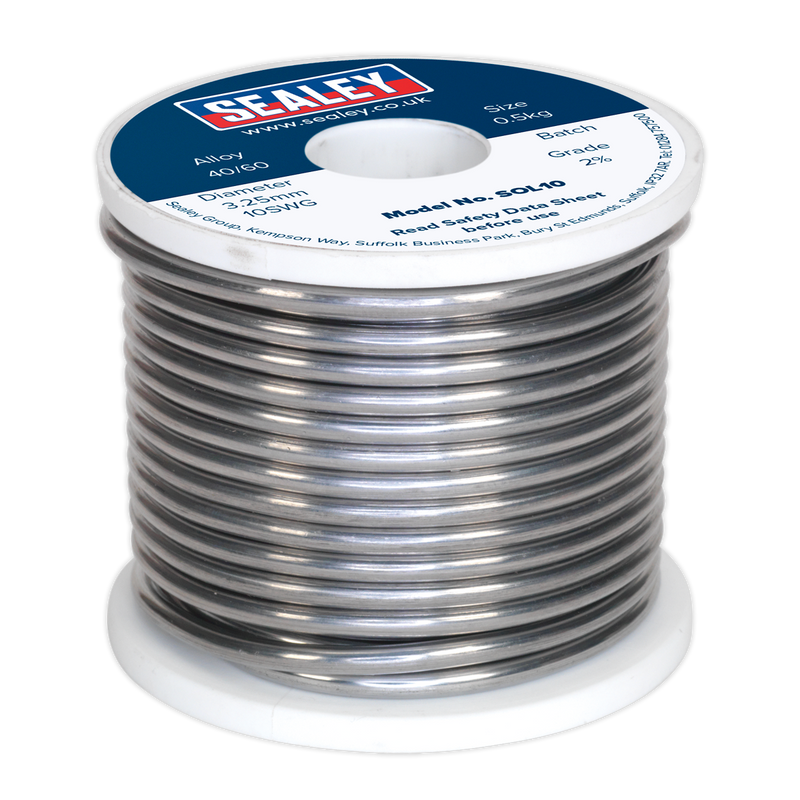 Solder Wire Quick Flow 3.25mm/10SWG 40/60 0.5kg Reel | Pipe Manufacturers Ltd..