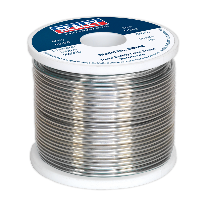 Solder Wire Quick Flow 1.6mm/16SWG 40/60 0.5kg Reel | Pipe Manufacturers Ltd..