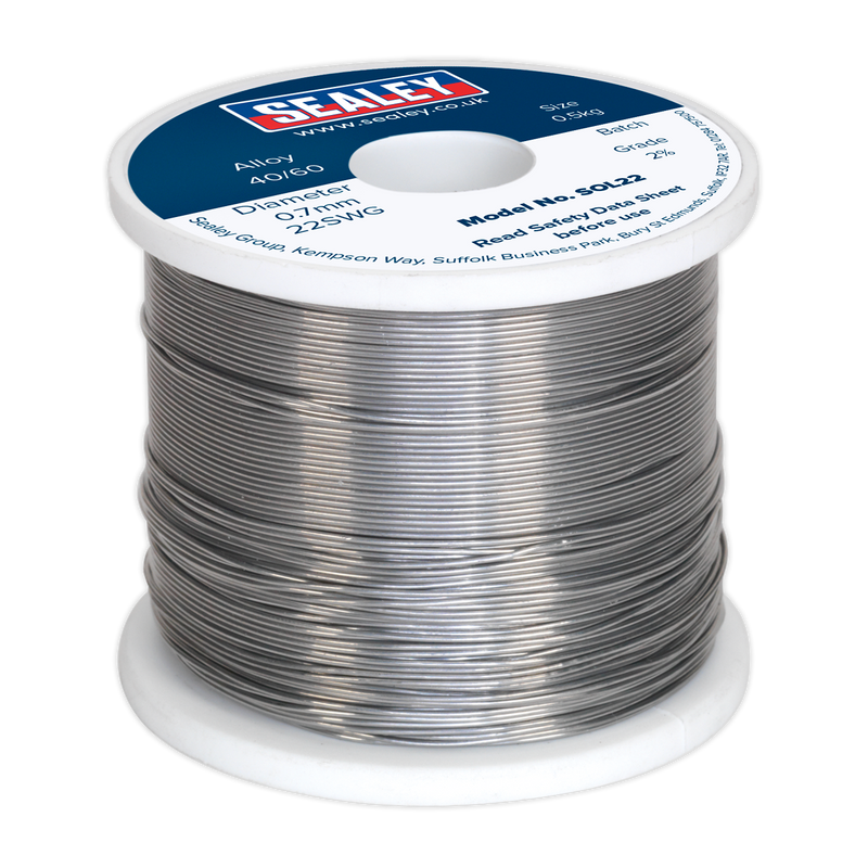 Solder Wire Quick Flow 2% 0.7mm/22SWG 40/60.5kg Reel | Pipe Manufacturers Ltd..
