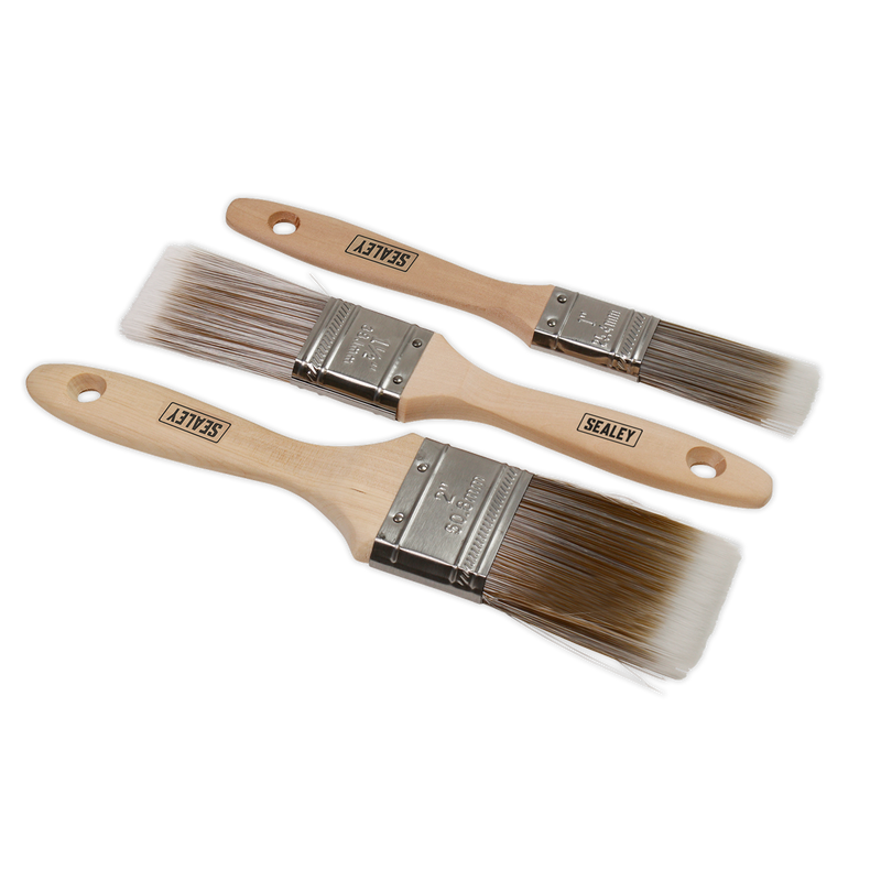 Wooden Handle Paint Brush Set 3pc | Pipe Manufacturers Ltd..