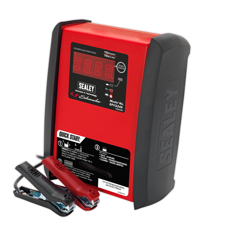 Schumacher¨ Intelligent Speed Charge Battery Charger 12V 15A/24V 10A | Pipe Manufacturers Ltd..