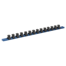 Socket Retaining Rail with 14 Clips Aluminium 1/2"Sq Drive | Pipe Manufacturers Ltd..